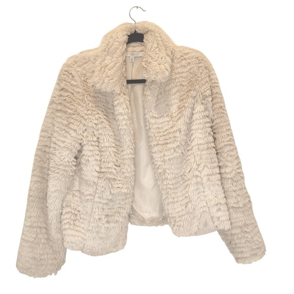 Fever Jackets & Blazers - Artic Glam Fever Faux Fur Jacket Women's Small Ivory Beige